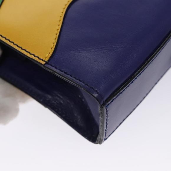 CELINE Chain Shoulder Bag Leather Multicolor Gold Auth BD096A - Picture 16 of 16